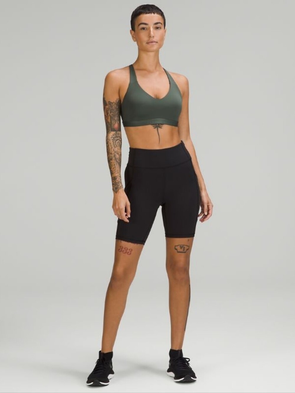 NWT Lululemon Up For It Bra Smoked Spruce Green Size 32C